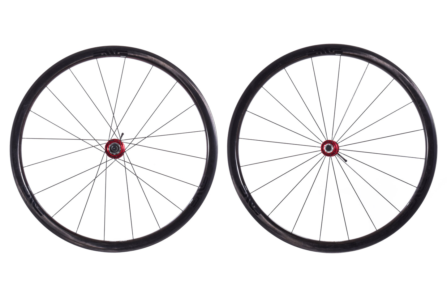 USED ENVE SES 3.4 Carbon 700C Wheelset Rim Brake w/ Red Chris King R45 Hubs HG11 Freehub