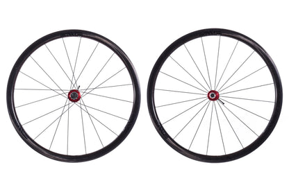 USED ENVE SES 3.4 Carbon 700C Wheelset Rim Brake w/ Red Chris King R45 Hubs HG11 Freehub