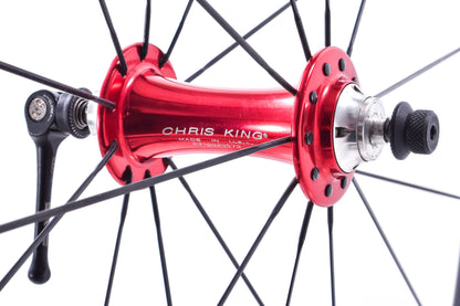 USED ENVE SES 3.4 Carbon 700C Wheelset Rim Brake w/ Red Chris King R45 Hubs HG11 Freehub