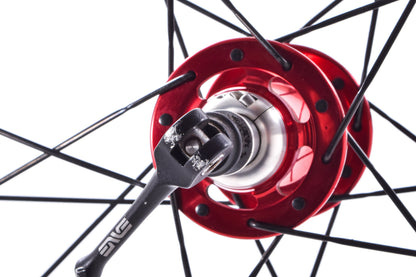 USED ENVE SES 3.4 Carbon 700C Wheelset Rim Brake w/ Red Chris King R45 Hubs HG11 Freehub