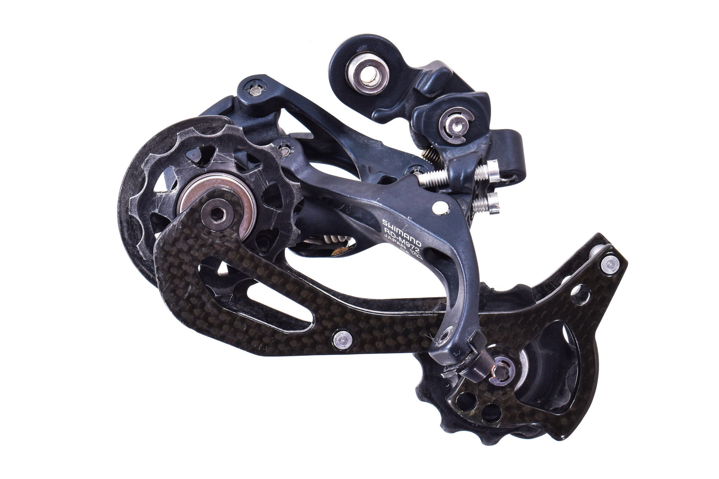 USED Shimano XTR RD-M972-GS Shadow 9 speed Rear Derailleur Medium Carbon Cage
