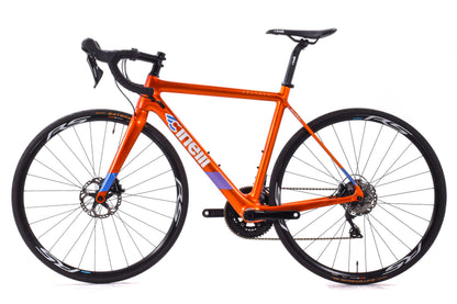 USED Cinelli Veltrix Columbus Carbon Road Bike 52cm Shimano 105 2x11 speed Hydraulic Disc Blue Orange
