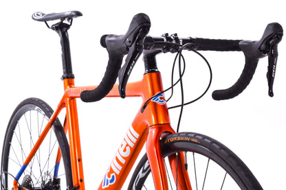 USED Cinelli Veltrix Columbus Carbon Road Bike 52cm Shimano 105 2x11 speed Hydraulic Disc Blue Orange