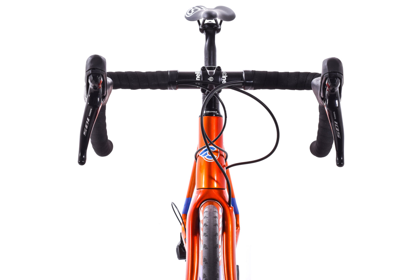 USED Cinelli Veltrix Columbus Carbon Road Bike 52cm Shimano 105 2x11 speed Hydraulic Disc Blue Orange