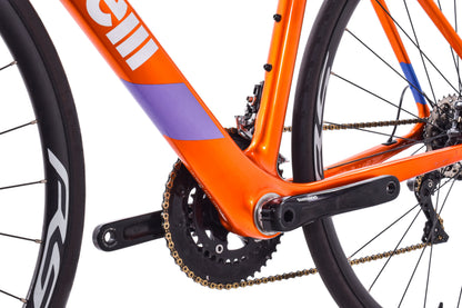 USED Cinelli Veltrix Columbus Carbon Road Bike 52cm Shimano 105 2x11 speed Hydraulic Disc Blue Orange