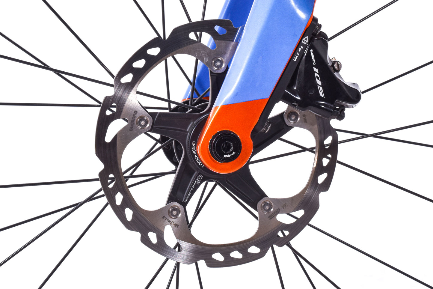 USED Cinelli Veltrix Columbus Carbon Road Bike 52cm Shimano 105 2x11 speed Hydraulic Disc Blue Orange