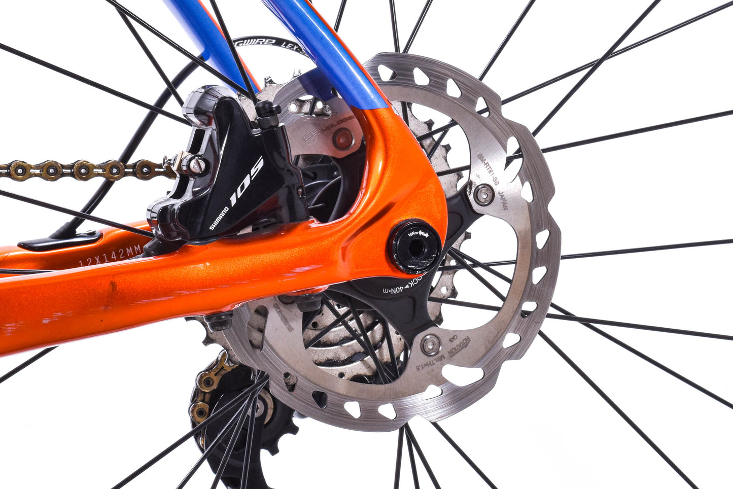 USED Cinelli Veltrix Columbus Carbon Road Bike 52cm Shimano 105 2x11 speed Hydraulic Disc Blue Orange