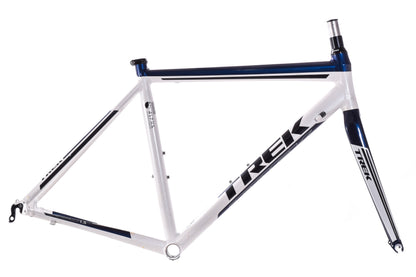 USED Trek Alpha Aluminum One Series 1.5 54cm Frameset w/ Carbon Fork Quick Release Rim Brake White/Blue
