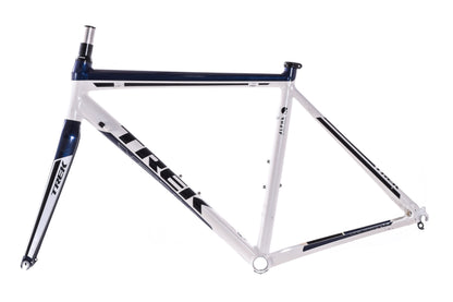 USED Trek Alpha Aluminum One Series 1.5 54cm Frameset w/ Carbon Fork Quick Release Rim Brake White/Blue