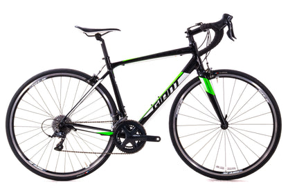 USED Giant Contend 1 Medium Alloy Road Bike Shimano Sora 2x9 Speed Rim Brake Black/Green