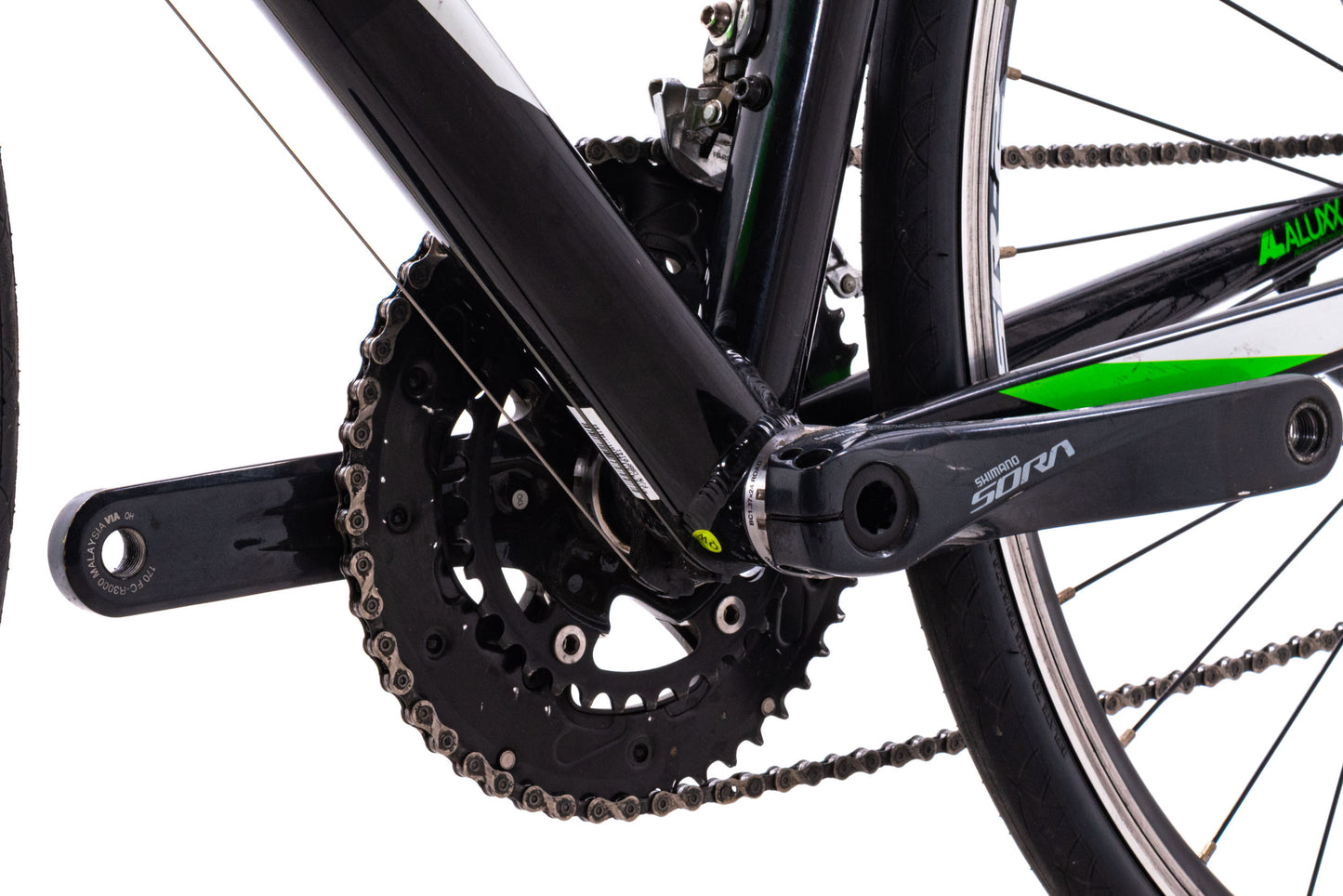 USED Giant Contend 1 Medium Alloy Road Bike Shimano Sora 2x9 Speed Rim Brake Black/Green
