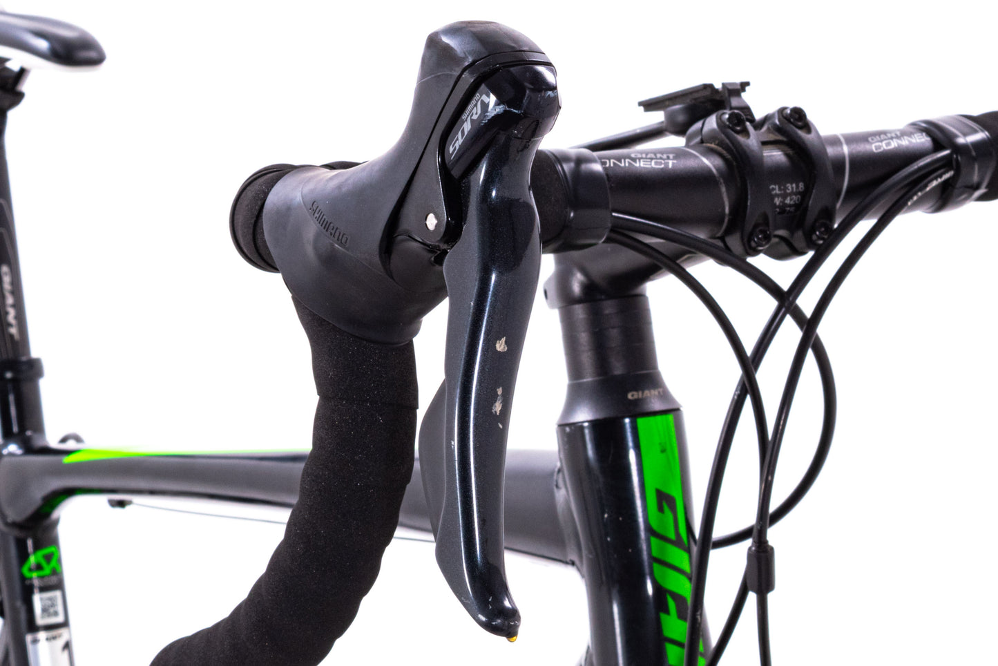 USED Giant Contend 1 Medium Alloy Road Bike Shimano Sora 2x9 Speed Rim Brake Black/Green