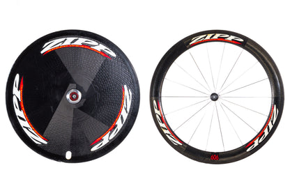 USED Zipp Speed Disc Rear/606 Front Tubular Carbon Wheelset Rim Brake 700C Quick Release 10 speed