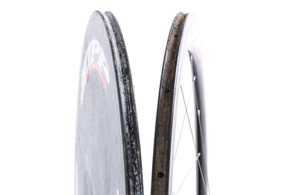 USED Zipp Speed Disc Rear/606 Front Tubular Carbon Wheelset Rim Brake 700C Quick Release 10 speed
