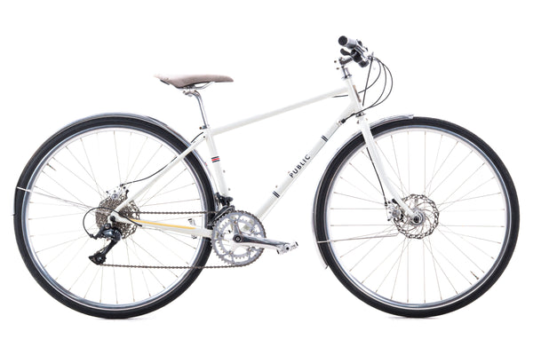 スポーツサイクル ホワイト USED Public R18 Disc Steel Hybrid / Commuter Bike Small Shimano Sora 2