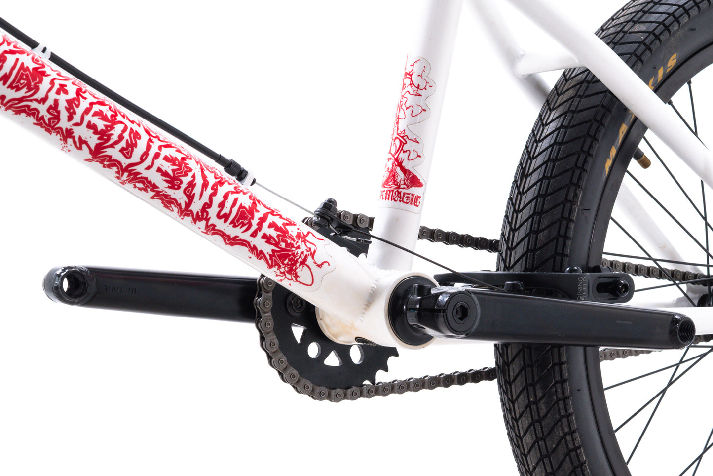 USED S&M Black Magic 21.5" BMX White/Red 20" Wheels Matty Aquizap Signature