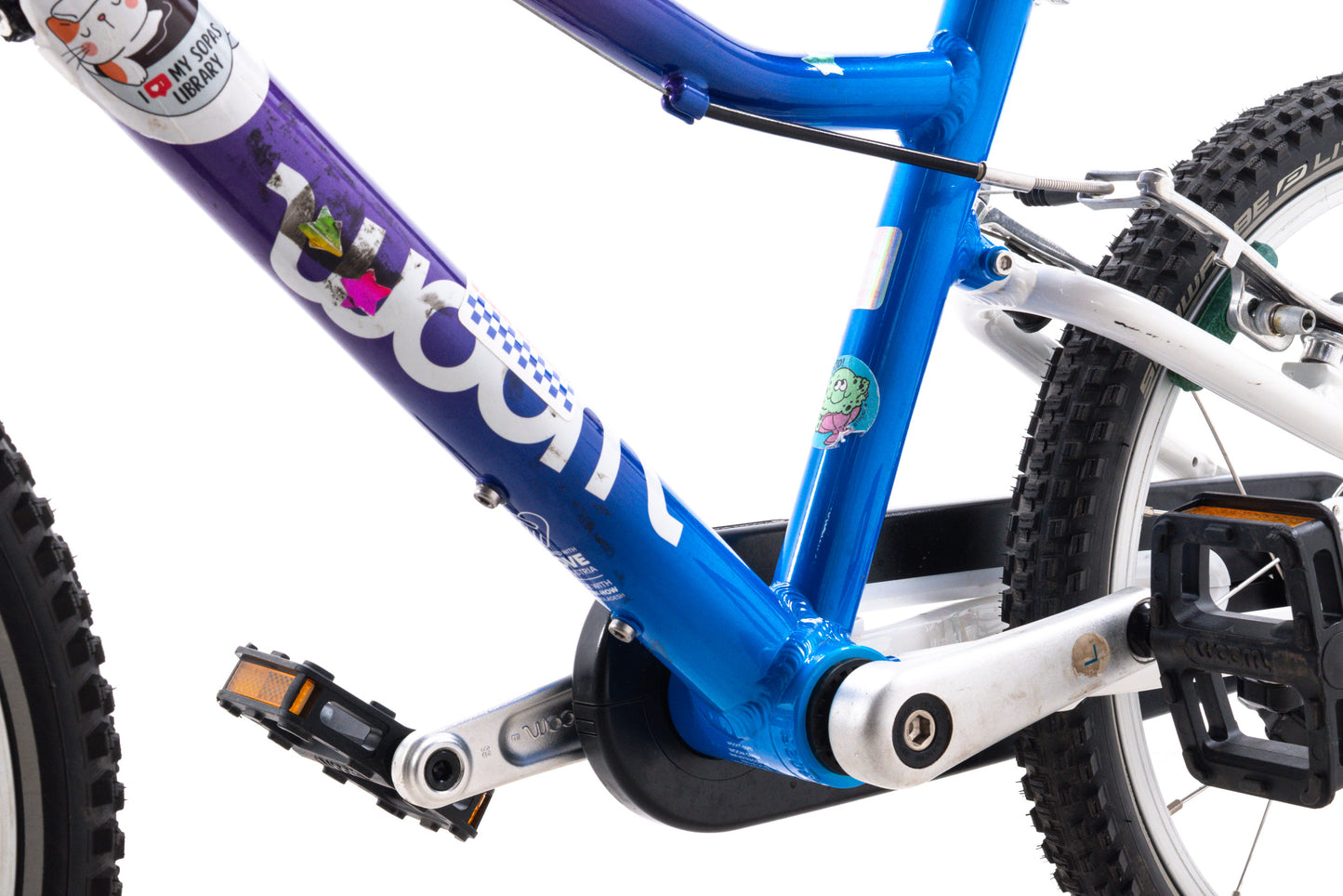 USED WOOM 3 Kids Bicycle 16" Rim Brake Single Speed Blue/Purple