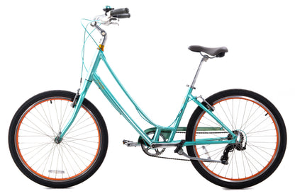 USED Liv Suede Step Thru Medium 7 speed Urban Cruiser Hybrid Bike Metallic Green