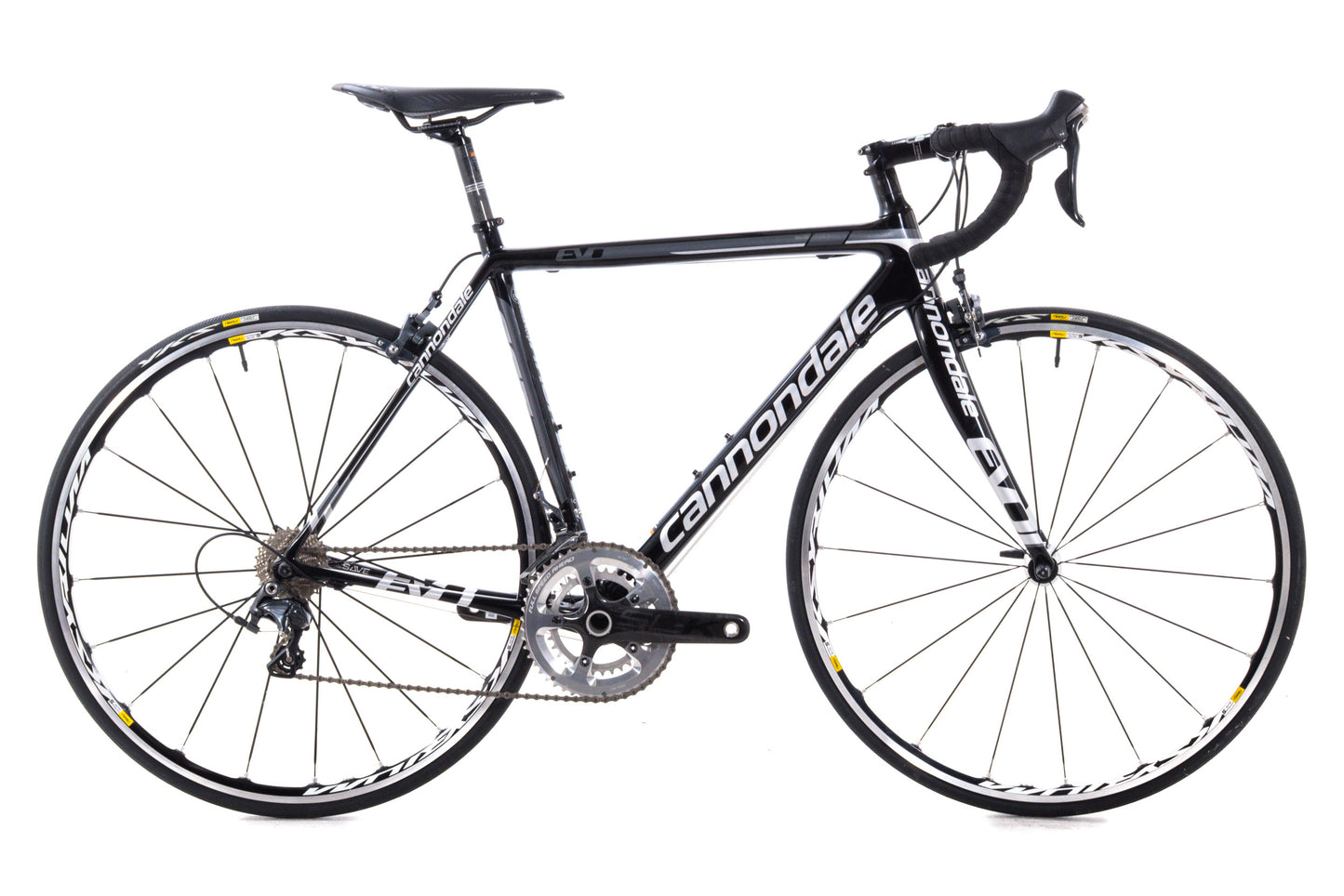 USED 2014 Cannondale SuperSix Evo 3 52cm Ultegra Carbon Road Bike 2x11 Speed Rim Brake Black