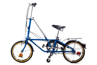 USED Vintage 1980's Dahon Sturmey Archer 3 speed Folding Bike 16" wheels w/ Bag Blue AS IS