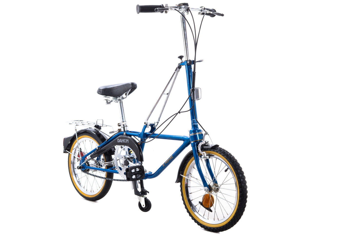 USED Vintage 1980's Dahon Sturmey Archer 3 speed Folding Bike 16" wheels w/ Bag Blue AS IS