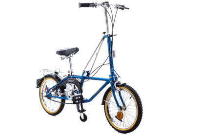 USED Vintage 1980's Dahon Sturmey Archer 3 speed Folding Bike 16" wheels w/ Bag Blue AS IS