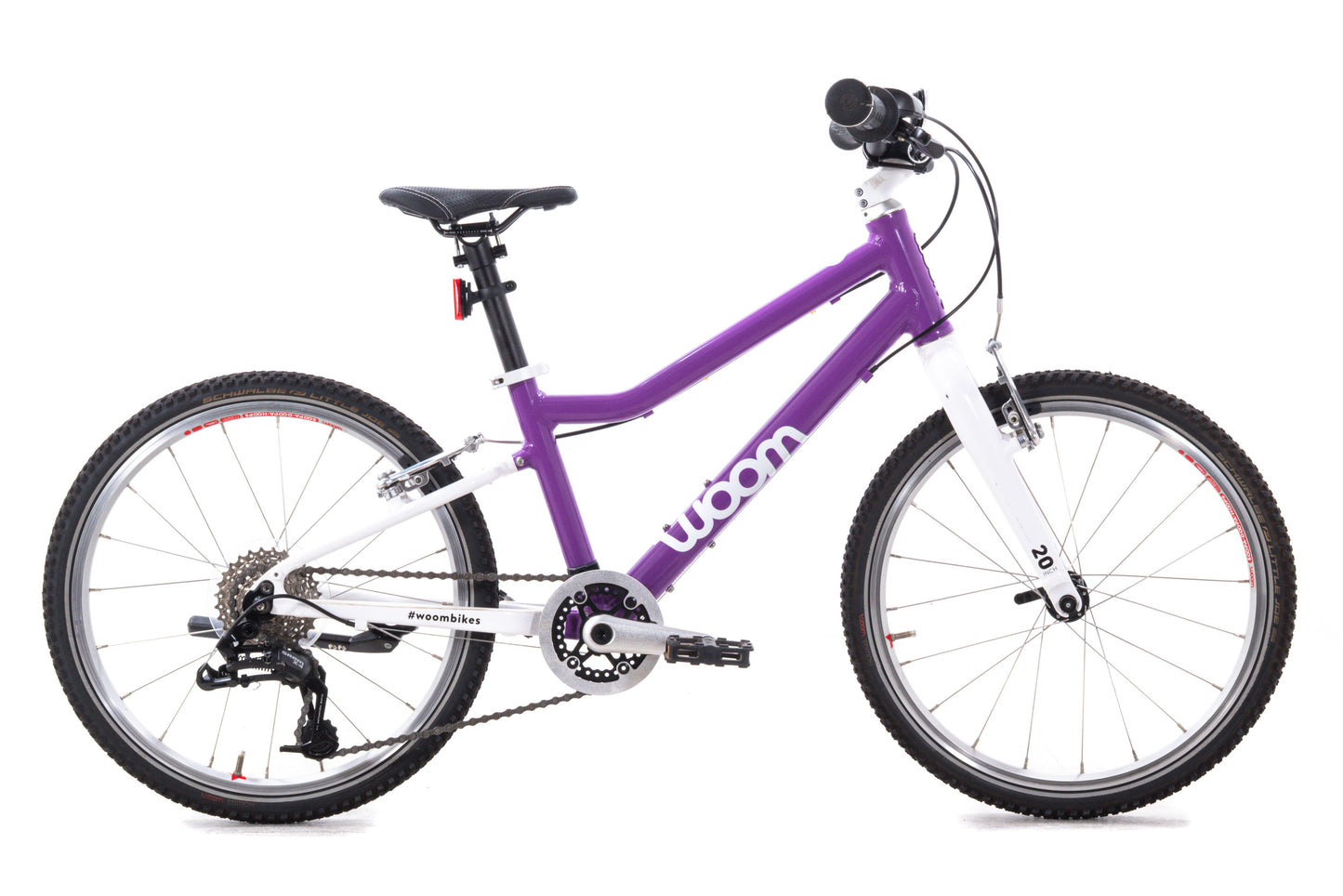 USED Woom Explore Go 4 20" 8 Speed Kids Bike Purple