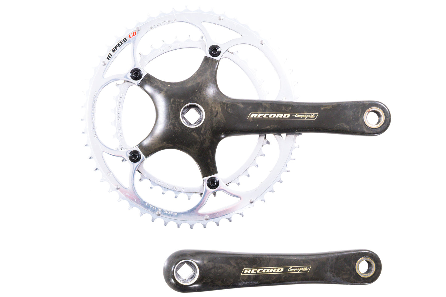 USED Campagnolo Record 10 Speed Carbon Square Taper Crank 172.5mm 53/39T