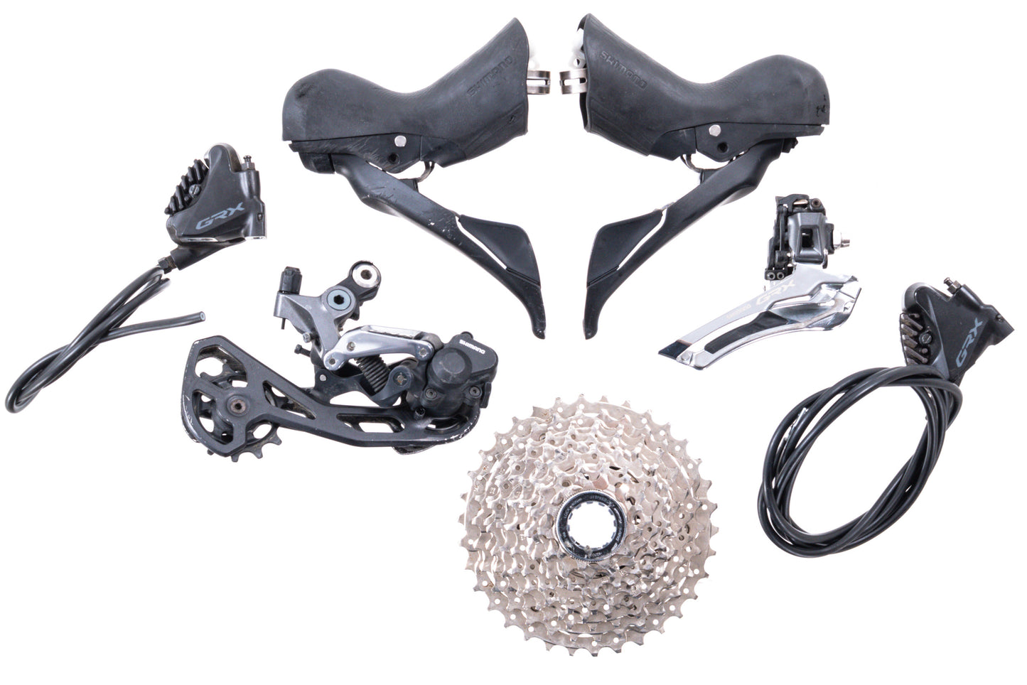 USED Shimano GRX RX600/RX810 Partial Groupset 2x11 speed Shifters, Brakes, Derailleurs 11-34T Cassette