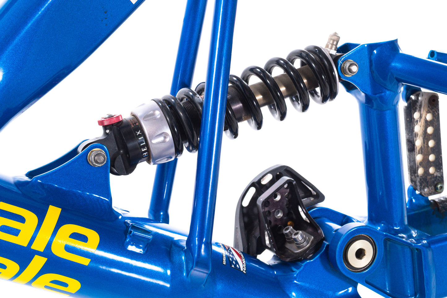 USED Late 90's Vintage Cannondale Super V 4000 DH Large Full Suspension Down Hill Mountain Bike Frame w/ Stratos Helix Coil Shock Blue