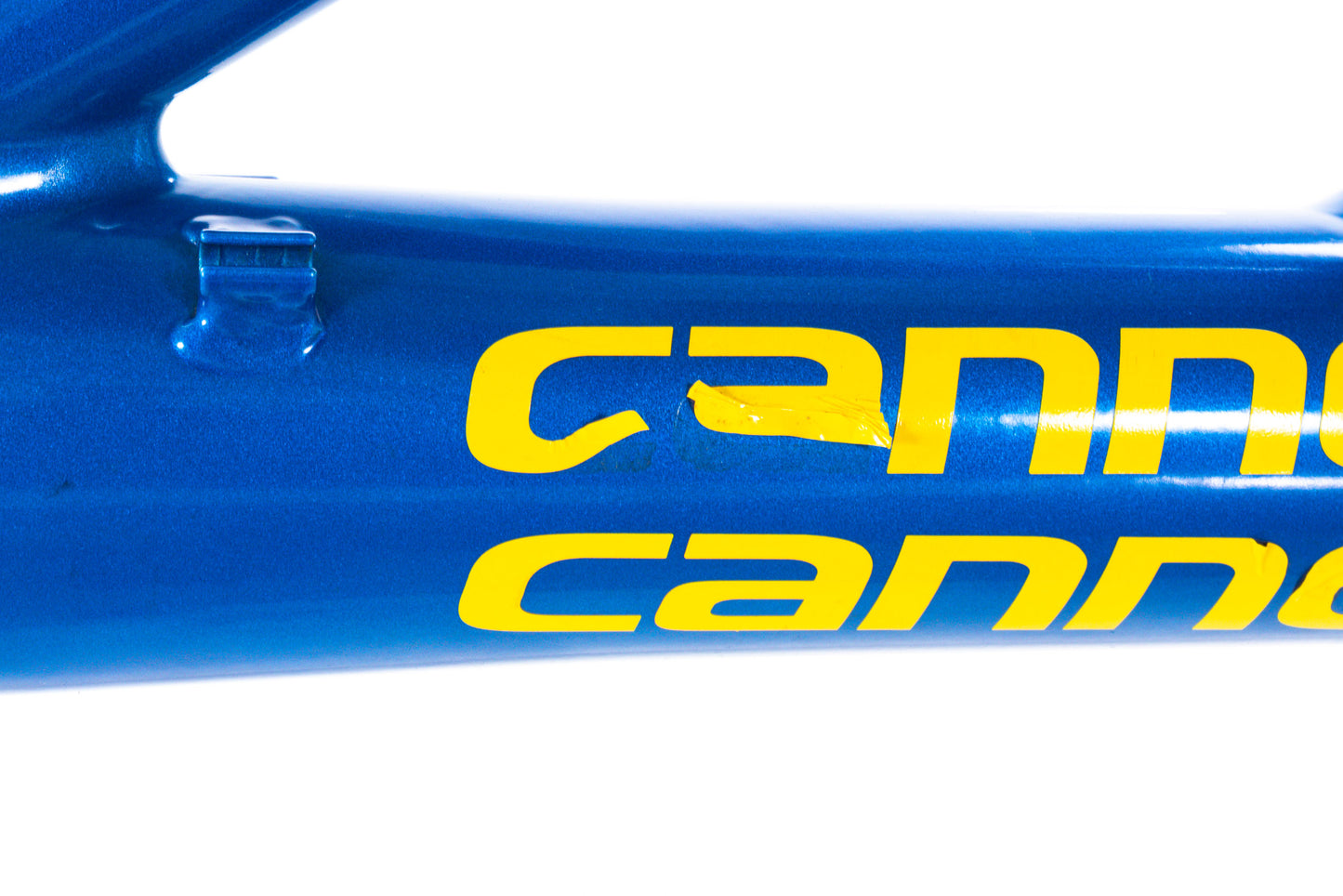 USED Late 90's Vintage Cannondale Super V 4000 DH Large Full Suspension Down Hill Mountain Bike Frame w/ Stratos Helix Coil Shock Blue