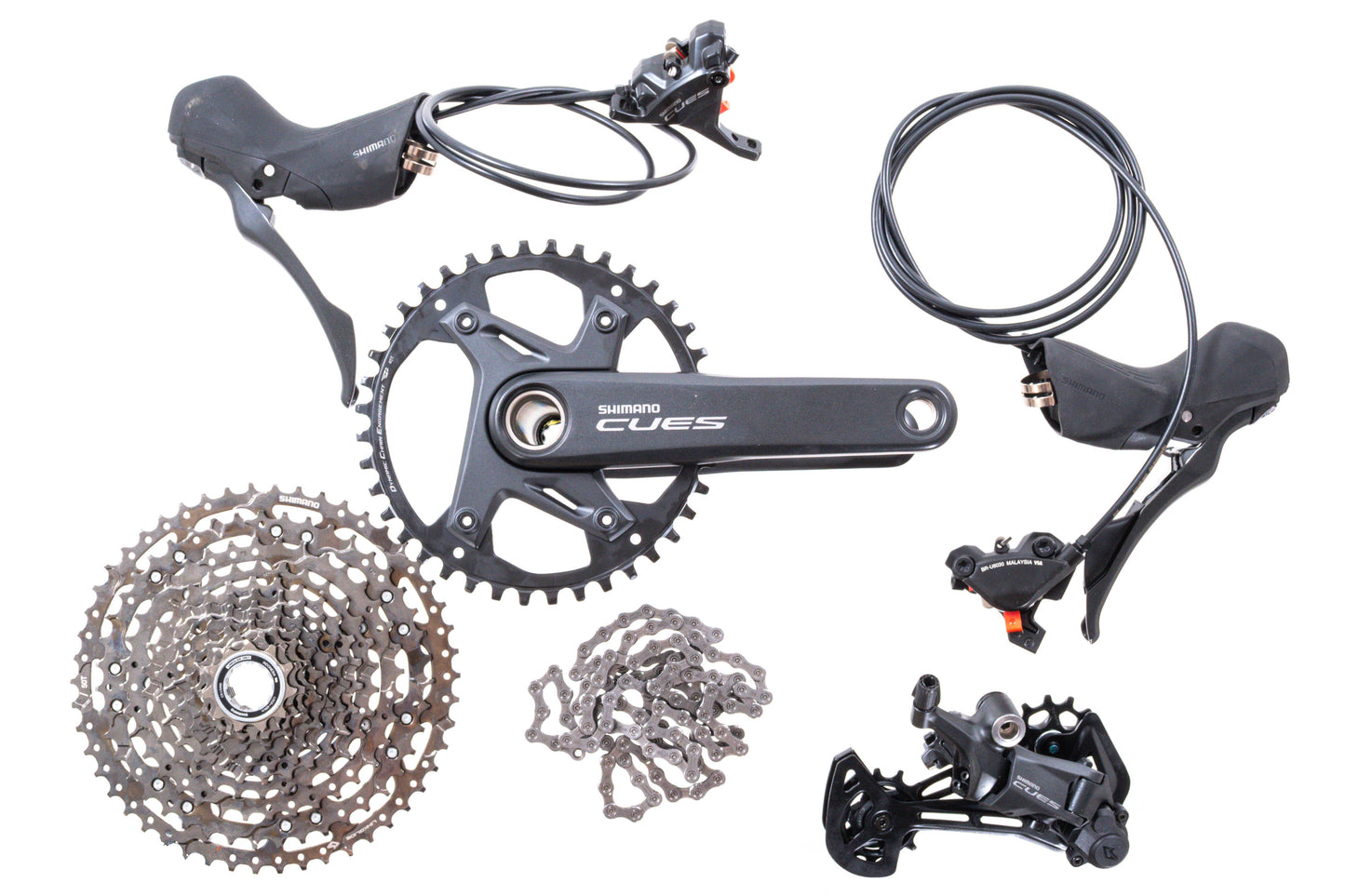 NEW take off Shimano Cues 1x11 speed Drop Bar Hydraulic Groupset Shifters/Brakes 40T 170mm Crank 11-50T HG Cassette