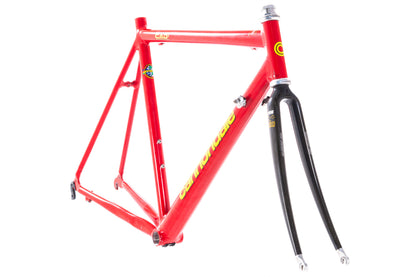 USED Vintage Cannondale CAAD 3 55cm Aluminum Frameset w/ Time Carbon Fork and Dura-Ace 1" Threaded Heaset Red/Yellow Team Saeco
