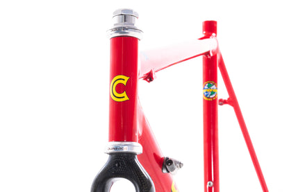 USED Vintage Cannondale CAAD 3 55cm Aluminum Frameset w/ Time Carbon Fork and Dura-Ace 1" Threaded Heaset Red/Yellow Team Saeco