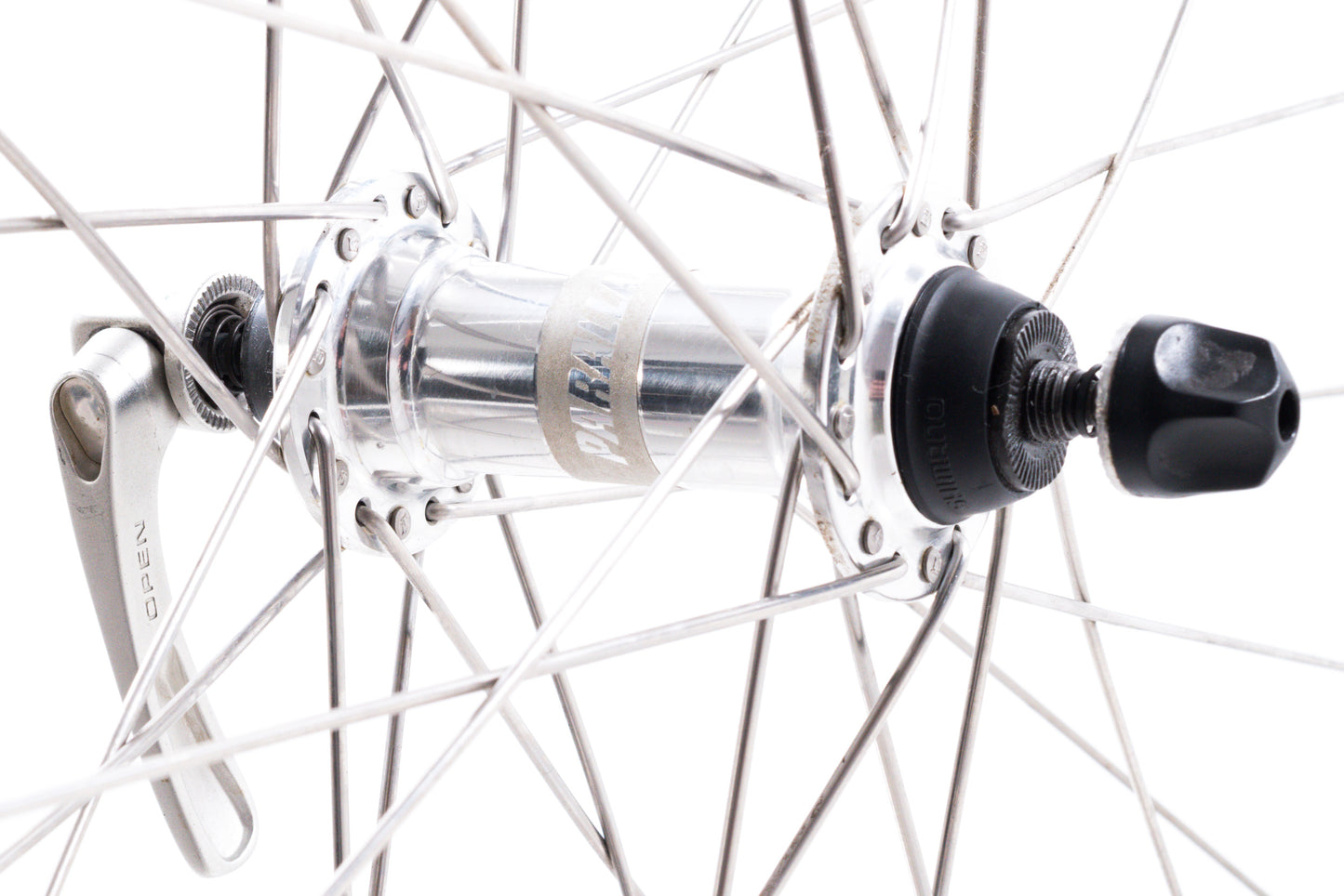 USED Mavic X517 26" Mountain Wheelset w/ Shimano XT M737 Parallax Hubs Silver Quick Release Rim Brake