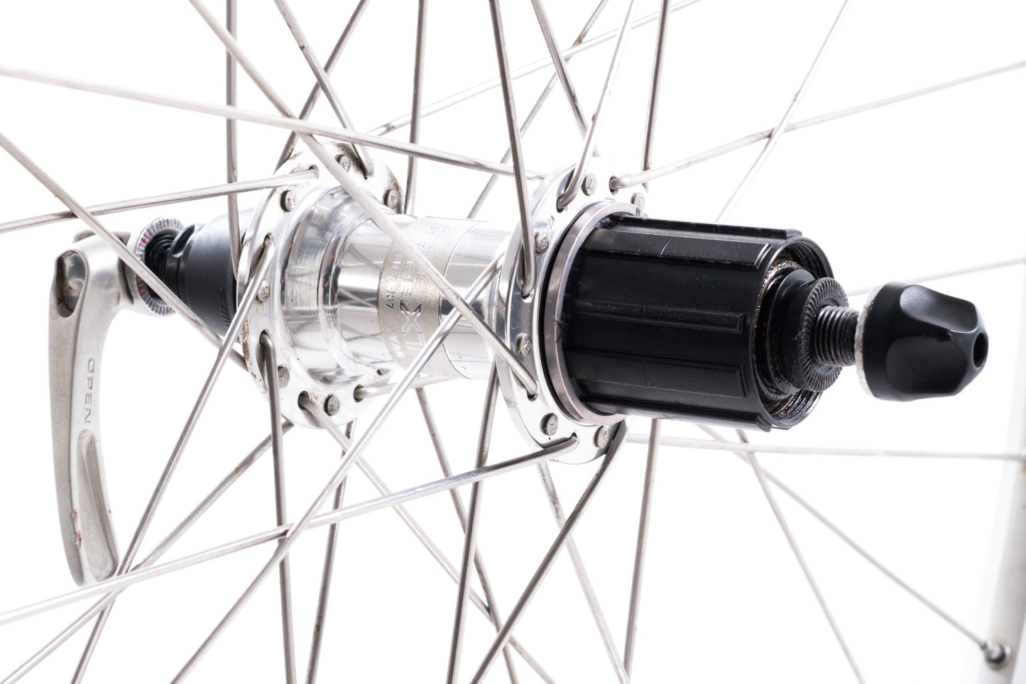 USED Mavic X517 26" Mountain Wheelset w/ Shimano XT M737 Parallax Hubs Silver Quick Release Rim Brake