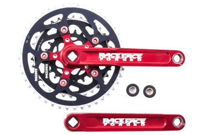 USED RaceFace Forged 175mm Triple Crankset 44/34/22T Square Taper Red MTB