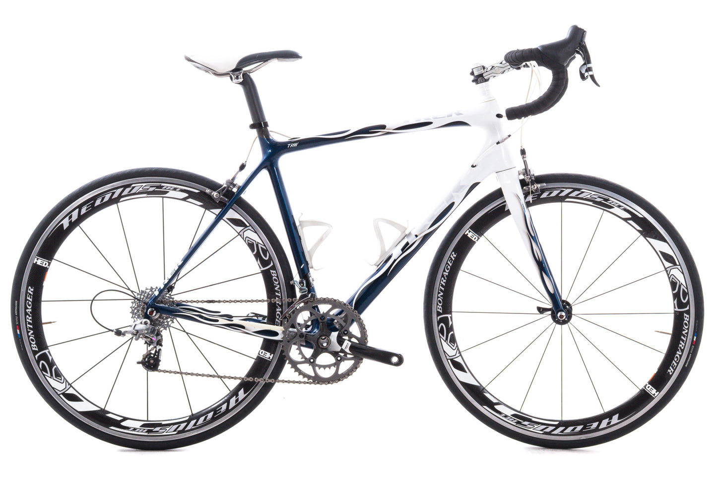 USED Trek Madone Project One 56cm Carbon Road Bike SRAM Force 2x10 Blue/White Carbon Wheels Rim Brake