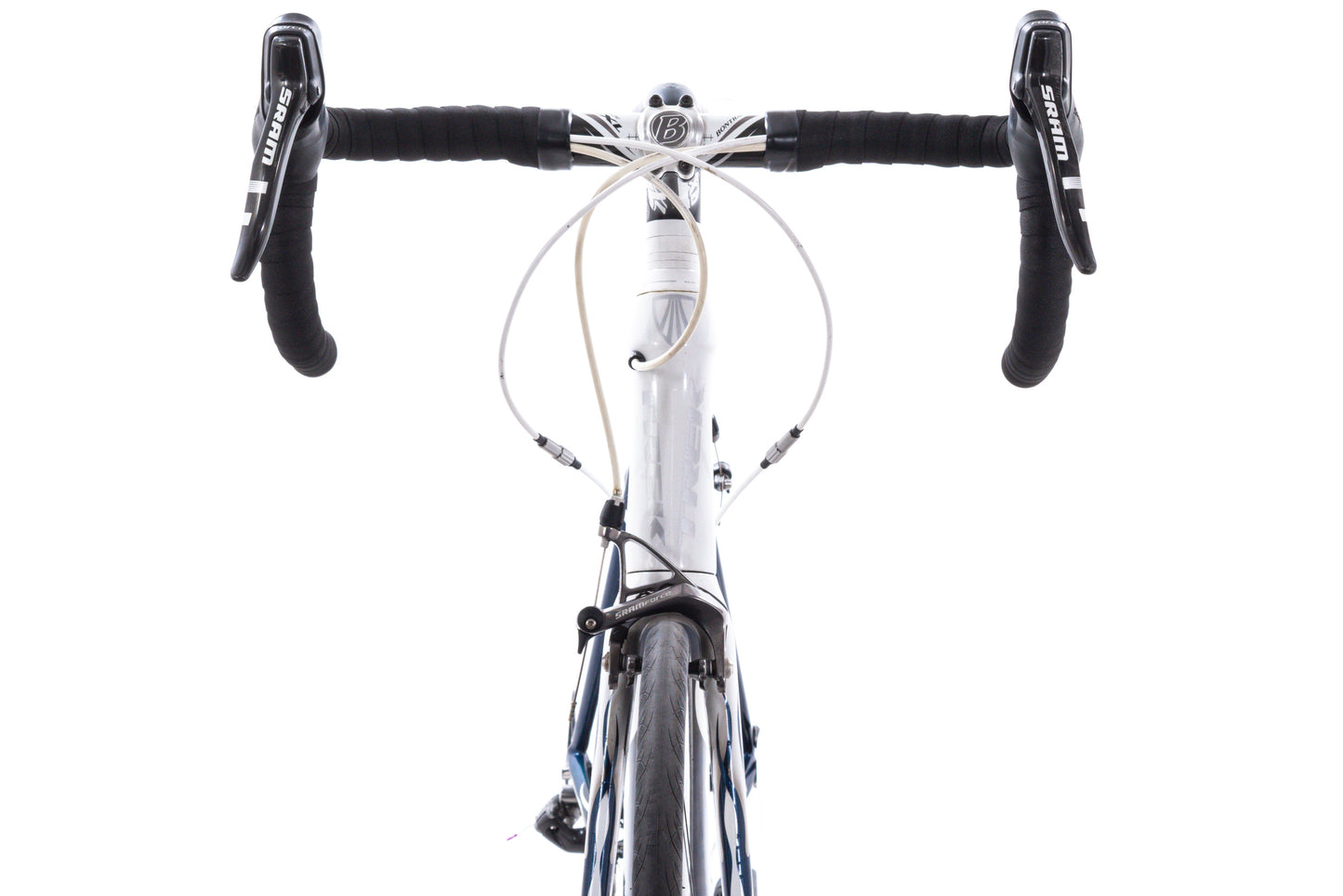 USED Trek Madone Project One 56cm Carbon Road Bike SRAM Force 2x10 Blue/White Carbon Wheels Rim Brake