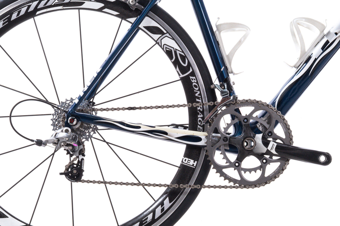 USED Trek Madone Project One 56cm Carbon Road Bike SRAM Force 2x10 Blue/White Carbon Wheels Rim Brake
