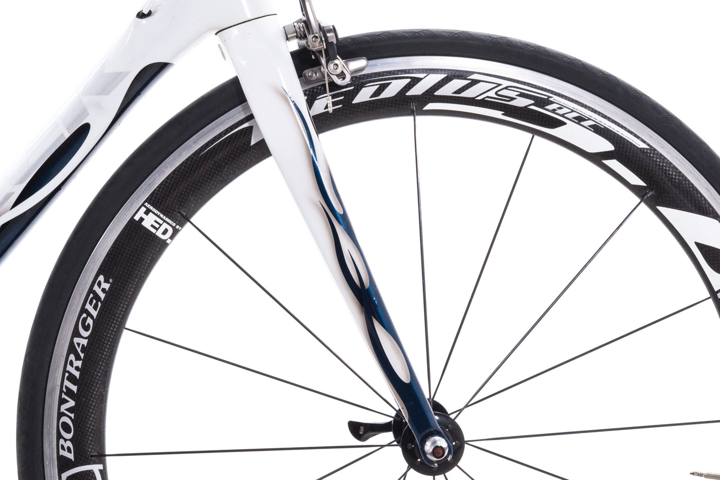 USED Trek Madone Project One 56cm Carbon Road Bike SRAM Force 2x10 Blue/White Carbon Wheels Rim Brake