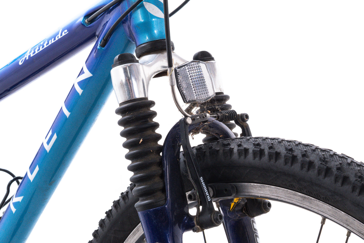 USED Vintage Klein Attitude Alloy XS Mountain Bike 3x9 Speed Shimano Deore Blue Fade 26" - AS IS