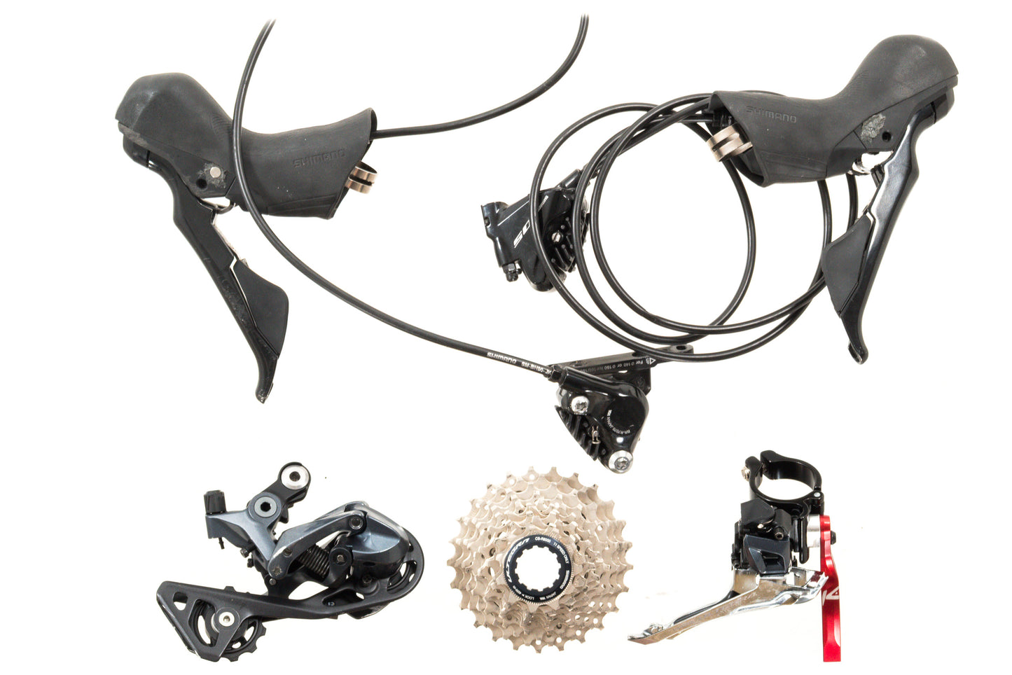 USED Shimano 105 R7070/Shimano Ultegra R8000 Groupset Shifters, Calipers, Derailleurs, and Cassette