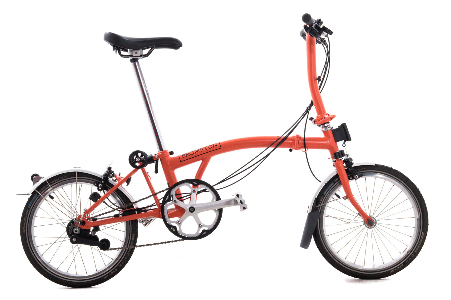 USED 2021 Brompton C Line 6 speed Folding Bicycle Orange