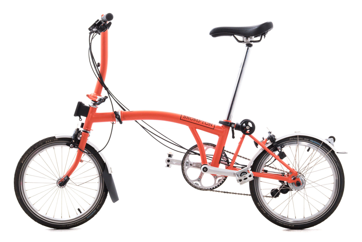 USED 2021 Brompton C Line 6 speed Folding Bicycle Orange
