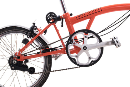 USED 2021 Brompton C Line 6 speed Folding Bicycle Orange