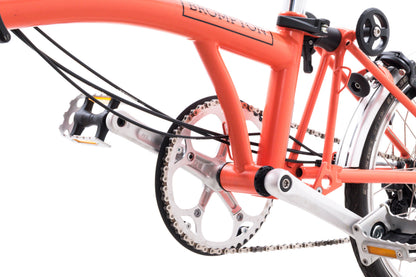 USED 2021 Brompton C Line 6 speed Folding Bicycle Orange