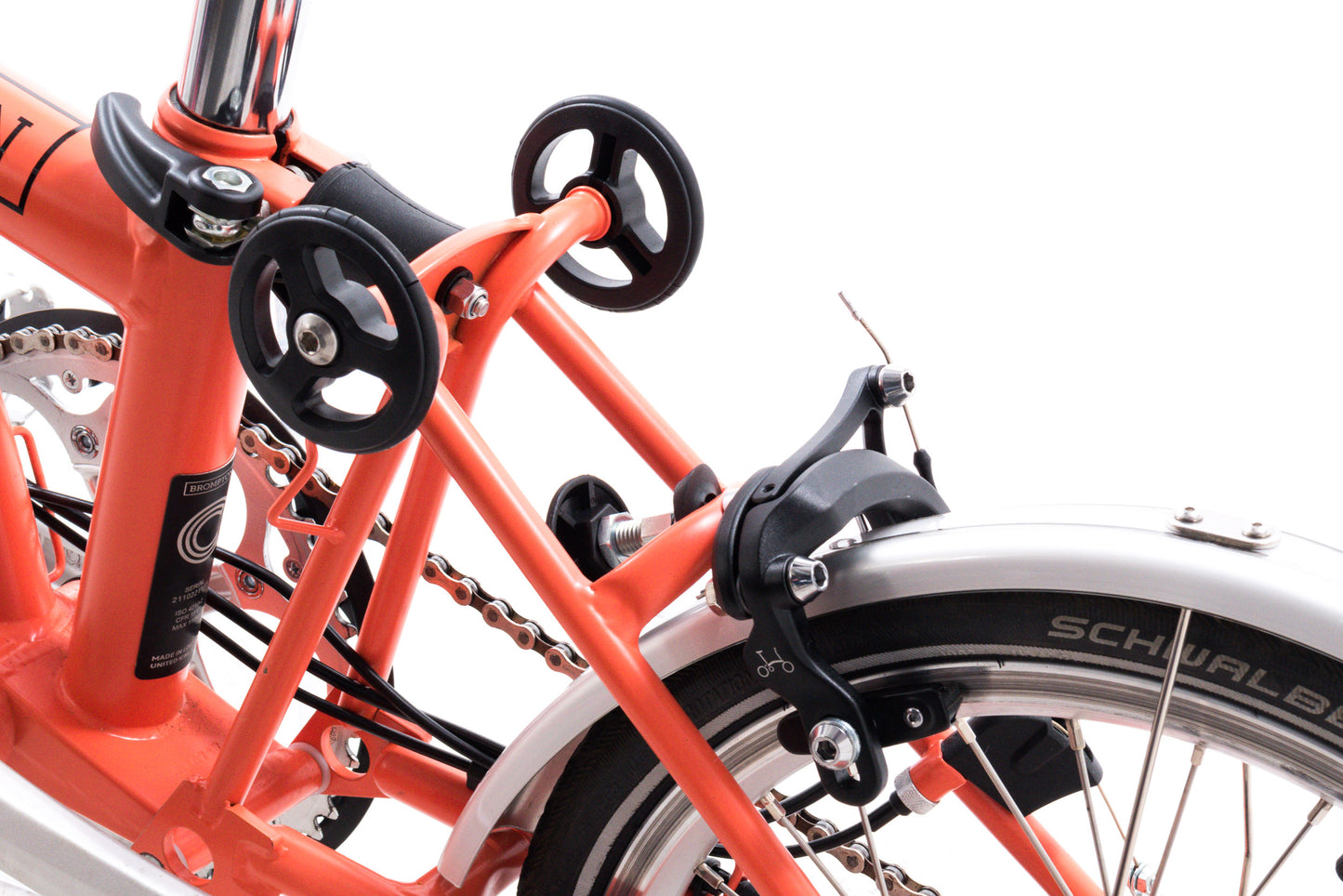 USED 2021 Brompton C Line 6 speed Folding Bicycle Orange