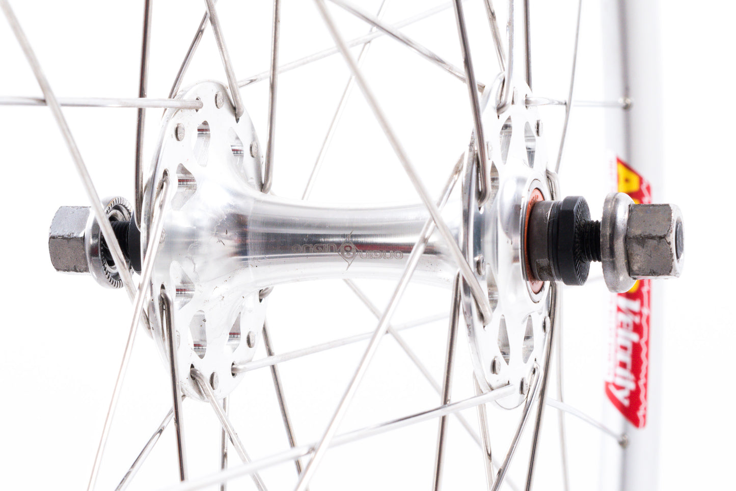 USED Velocity Deep-V Aero 700c Wheelset Origin 8 Fixed Gear Track Hubs Silver