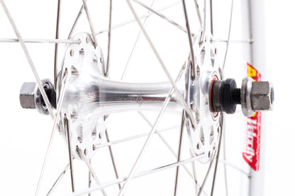 USED Velocity Deep-V Aero 700c Wheelset Origin 8 Fixed Gear Track Hubs Silver